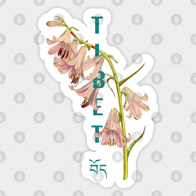 Tibet Vintage Floral Illustration Sticker by Pico Originals